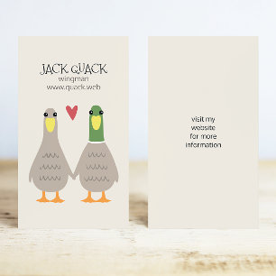 Liebe Ducks   Funny Cartoon Couple   Wingman Visitenkarte