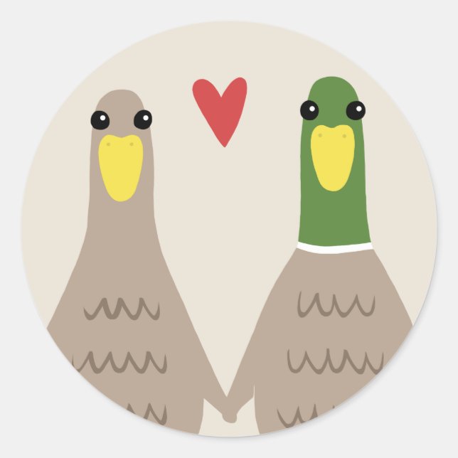 Liebe Ducks Runder Aufkleber (Vorderseite)