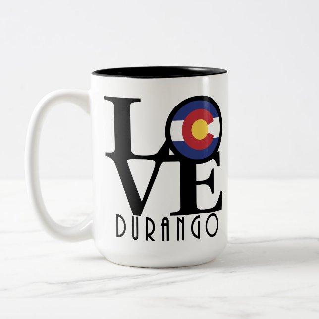 LIEBE Durango Colorado 15oz Zweifarbige Tasse (Links)