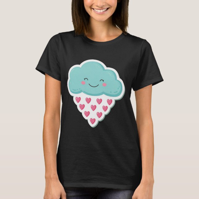 Liebe Dusche: Happy Rain Cloud T - Shirt Design (Vorderseite)