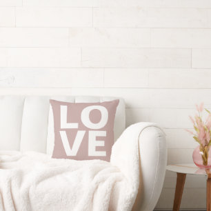 Liebe Dusty Rose Fette Buchstaben Moderne Eleganz Kissen