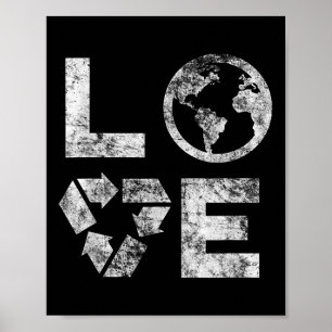 Liebe Earth Day 90s Vintag Gerecycelt Kinder oder Poster
