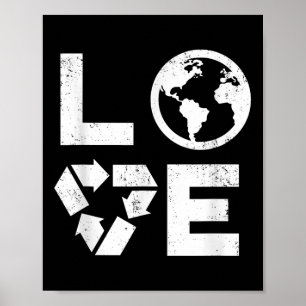 Liebe Earth Day 90s Vintag Gerecycelt Kinder oder Poster