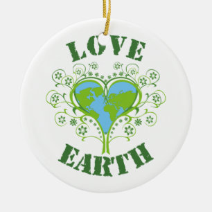 Liebe Earth Day Keramikornament