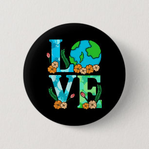 Liebe Earth Planet Rette Earth's Day Graphic Button