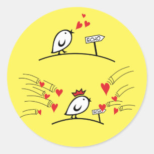 LIEBE ECHO - Comic - Tweetlercools 1 Runder Aufkleber