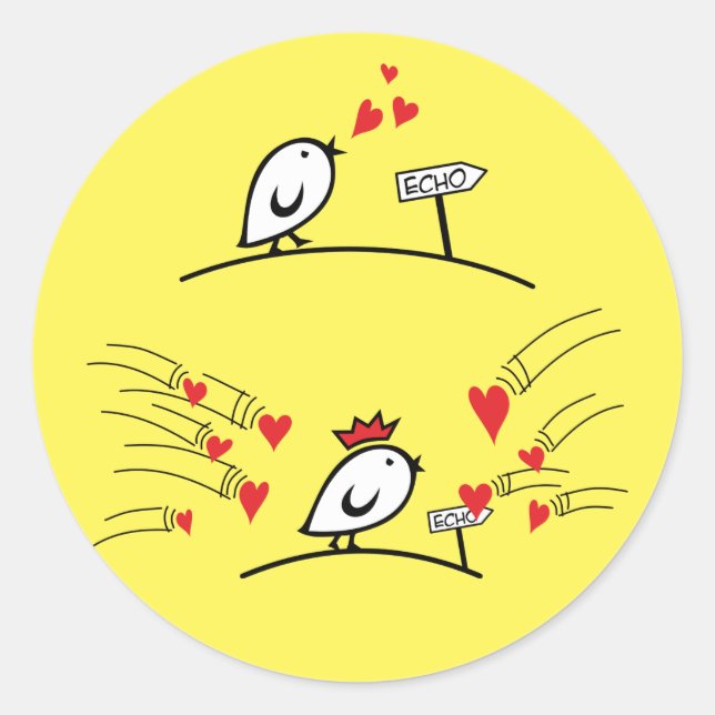 LIEBE ECHO - Comic - Tweetlercools 1 Runder Aufkleber (Vorderseite)