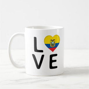 Liebe - Ecuador-Flagge Kaffeetasse