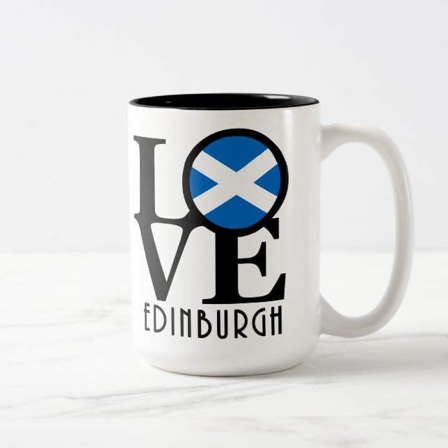 LIEBE Edinburgh Schottland 15oz Zweifarbige Tasse (Rechts)