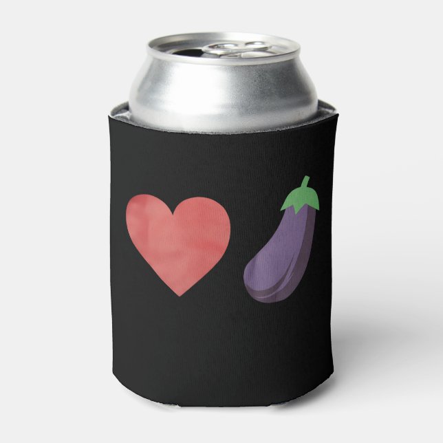 Liebe Eggplant Funny Gay LGBTQ Preis Dosenkühler (Kanne Vorderseite)
