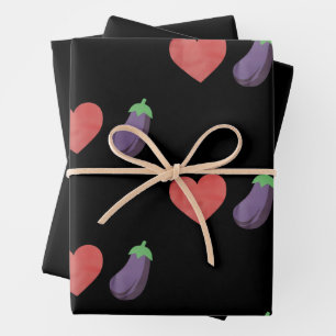 Liebe Eggplant Funny Gay LGBTQ Preis Geschenkpapier Set