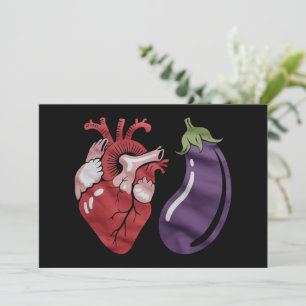 Liebe Eggplant Funny Gay Pride Spaß LGBTQ Joke Einladung