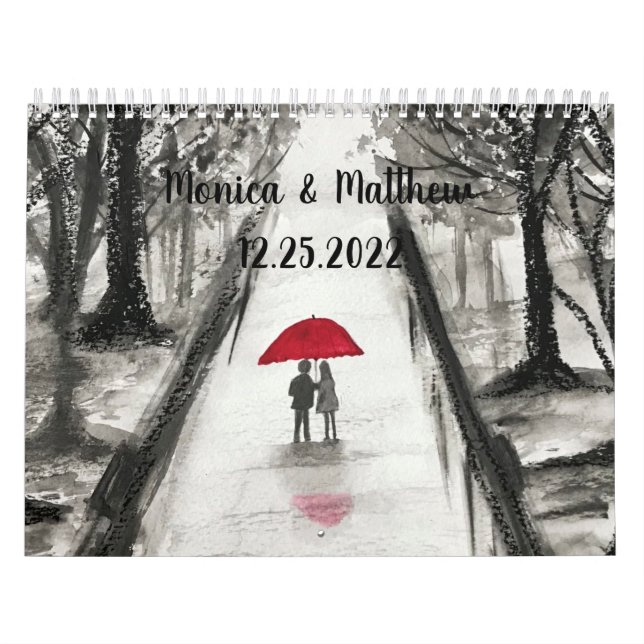 Liebe Ehepaar Hochzeitstag Niedlich Datum Name Kalender (Titelbild)