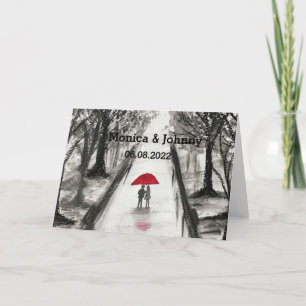 Liebe Ehepaar Regenschirm Hochzeit Brautparty Karte