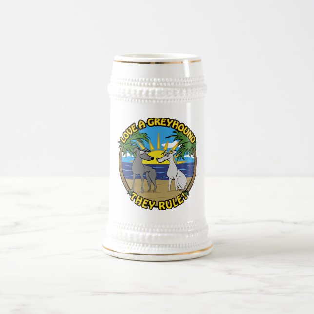 LIEBE EIN GREYHOUND SIE REGELN! BIERGLAS (Mittel)