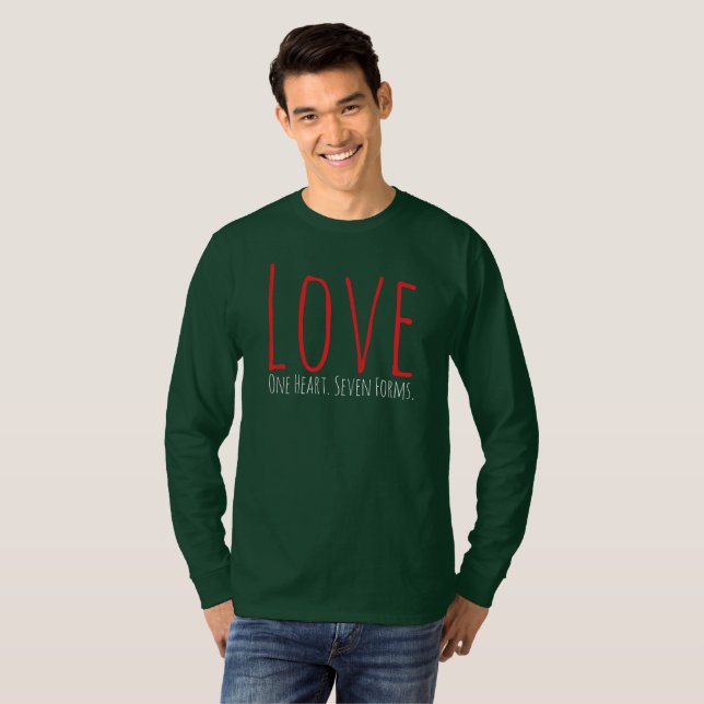 Liebe - Ein Herz. Sieben Formen T-Shirt (Vorne ganz)