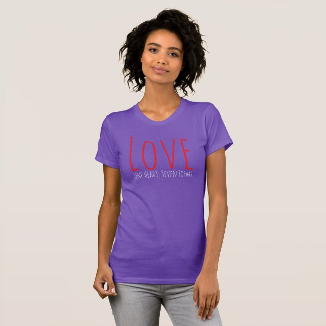 Liebe - Ein Herz. Sieben Formen T-Shirt (Vorne ganz)