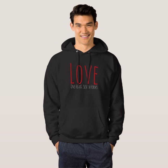 Liebe - Ein Herz. Sieben Formen T-Shirt Hoodie (Vorne ganz)