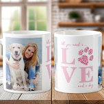 Liebe & ein Hund für Haustiere Foto Rosa Valentins Kaffeetasse<br><div class="desc">Die Liebe mit Paw Print Coffee Tasse - die perfekte Ergänzung zu jeder Hundefreunde-Kollektion. Diese moderne und stilvolle Tasse besticht durch ein gewagtes Design, das Sie sicher begeistern wird. Mit schick rosa Akzenten und bezaubernden Pfotendrucken ist diese Tasse niedlich und funktionell zugleich. Diese Tasse aus hochwertiger Keramik ist auf Dauer...</div>