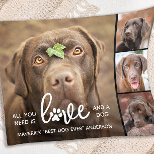 LIEBE & ein Hund Personalisierter Hund Lover FotoC Fleecedecke