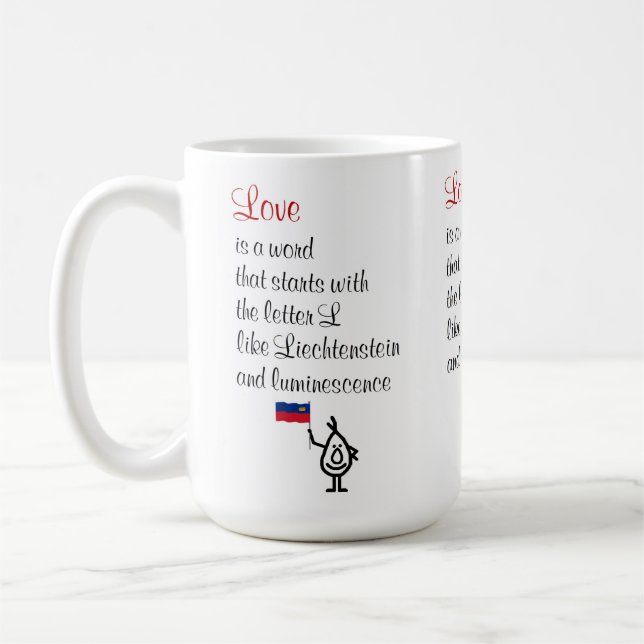 Liebe, Ein lustiges Gedicht für Ihre Valentine Kaffeetasse (Links)