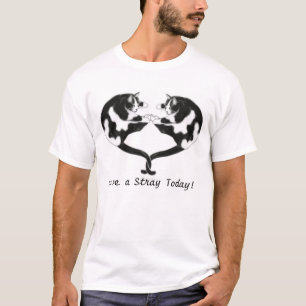 Liebe ein Streukatzen-Herz-Shirt T-Shirt