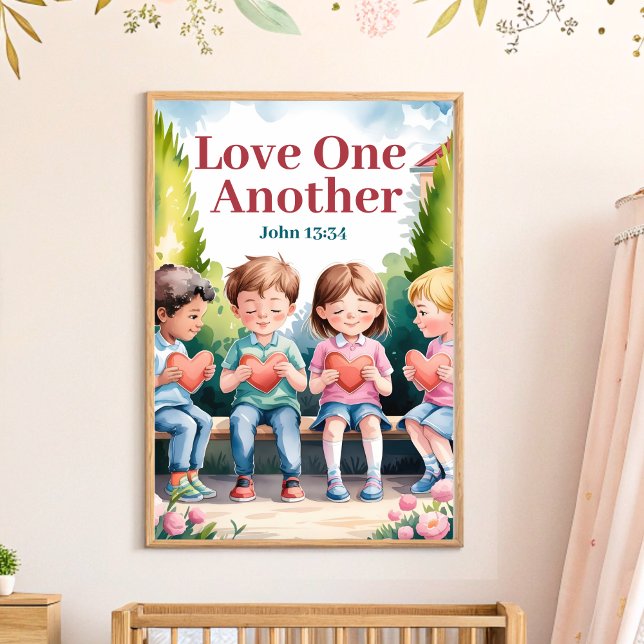 Liebe einander Christliches Kinderzimmer Mauer Kun Poster (Von Creator hochgeladen)