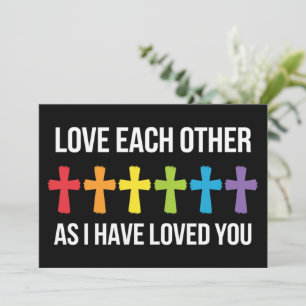 Liebe einander Gay Pride LGBTQ Rainbow Christlich Einladung