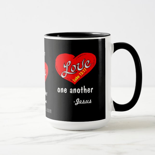 Liebe einander gotGod316.com Jesus Tasse (Rechts)