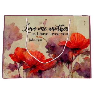 Liebe Eine andere Bibel Verse Rote Lila Blüte Große Geschenktüte