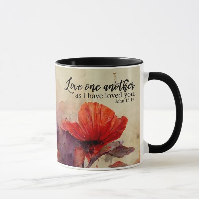 Liebe Eine andere Bibel Verse Rote Lila Blüte Tasse (Rechts)