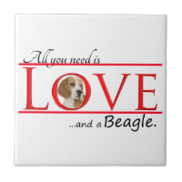 Liebe eine Beagle-Keramik-Fliese