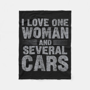 Liebe eine Frau und mehrere lustige Auto-Typ Grafi Fleecedecke
