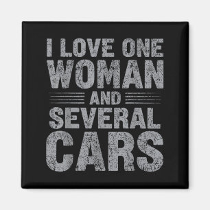 Liebe eine Frau und mehrere lustige Auto-Typ Grafi Magnet