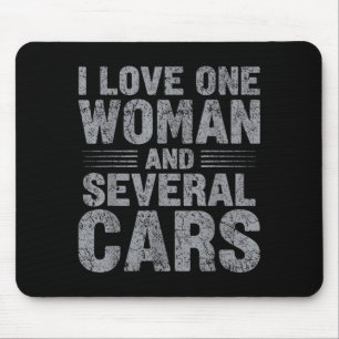 Liebe eine Frau und mehrere lustige Auto-Typ Grafi Mousepad