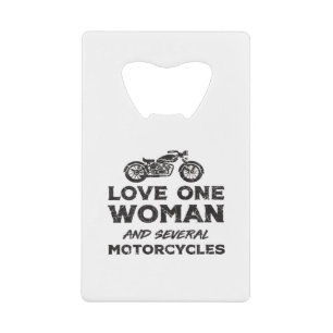 Liebe eine Frau und mehrere Motorräder Essential Geldbeutel Flaschenöffner