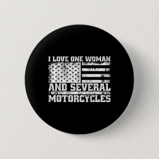Liebe eine Frau und mehrere Motorräder Lustiger Bi Button