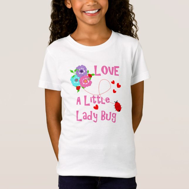 Liebe Eine kleine Dame bug Niedliche Kinder T-Shirt (Vorderseite)