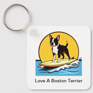 Liebe einen Boston Terrier Hund Schlüsselanhänger