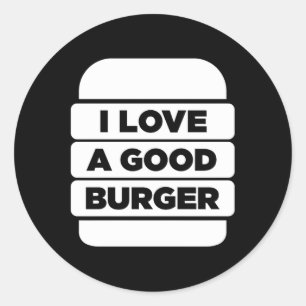 Liebe einen guten Burger Grillen Bbq Fast Food Runder Aufkleber
