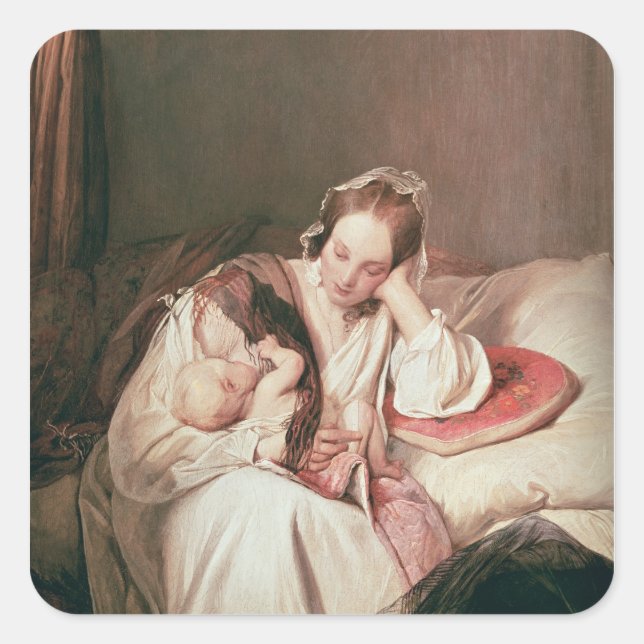 Liebe einer Mutter, 1839 Quadratischer Aufkleber (Vorderseite)