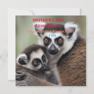 **"Liebe einer Mutter: Mama und Baby Lemur Cuddlin Einladung