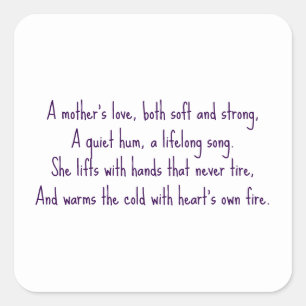 Liebe einer Mutter Quadratischer Aufkleber