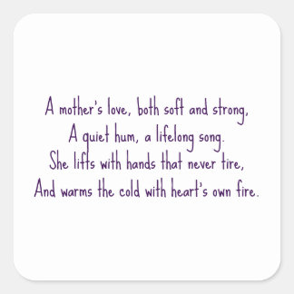 Liebe einer Mutter Quadratischer Aufkleber