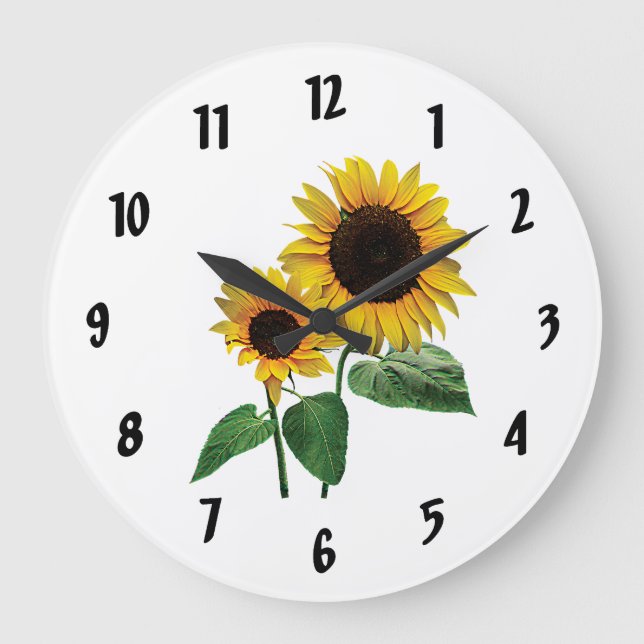 Liebe einer Sonnenblume Große Wanduhr (Vorderseite)