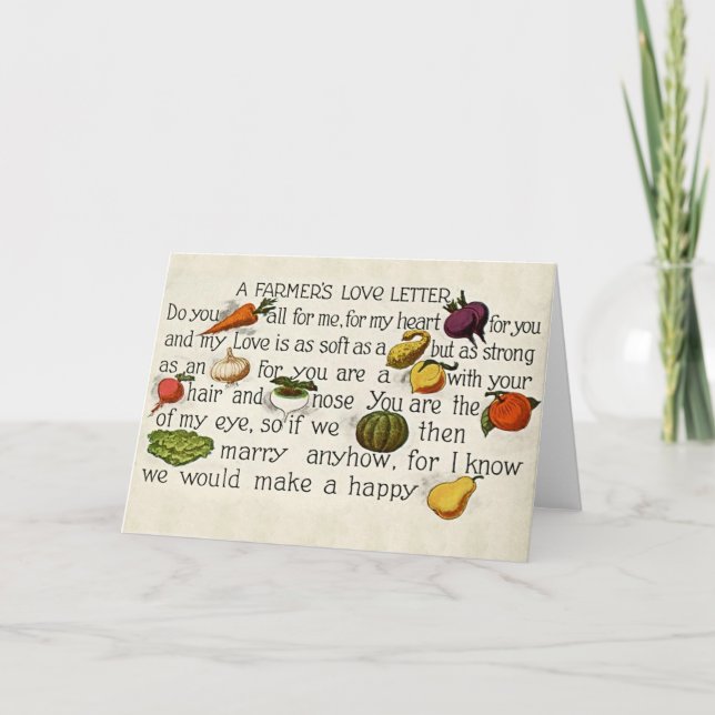 Liebe eines Bauern Vintag 1914 Feiertagskarte (Vorderseite)