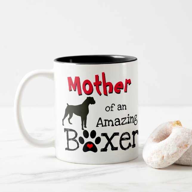 Liebe eines Boxer Hundes - Phantastischer Boxerhun Zweifarbige Tasse (Mit Donut)