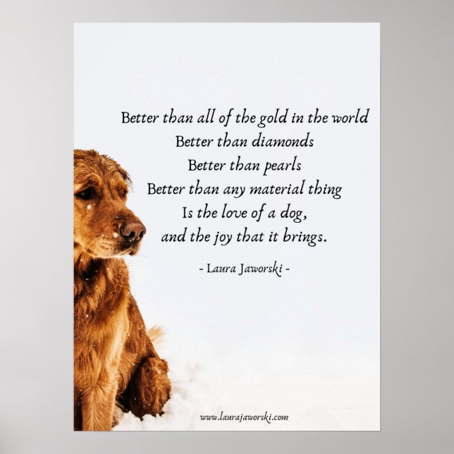 Liebe eines Hundes durch Laura Jaworski Poster (Vorne)