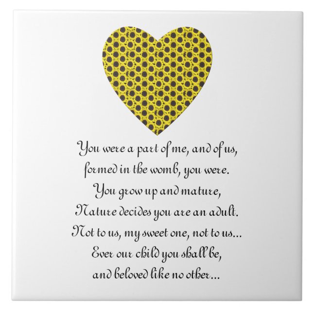 Liebe eines Kindes Fliese (Vorderseite)