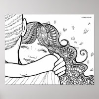Liebe eines Tochter - Line Art Portrait